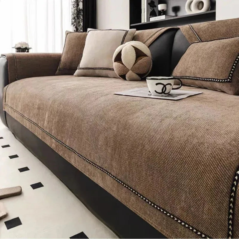 Capa de Sofá Chenille Antiderrapante Pet Friendly para Sala - Zinova