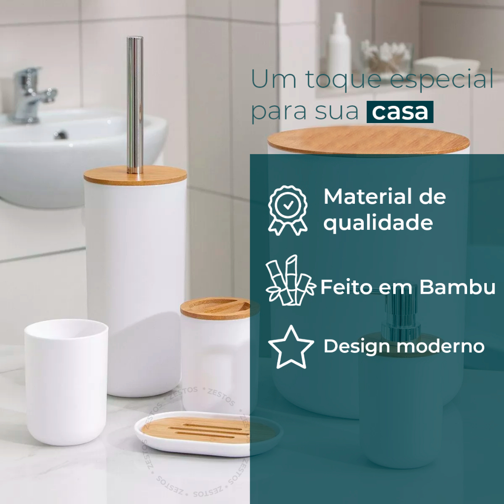 Kit para Banheiro Conjunto com 6 Peças - Zinova
