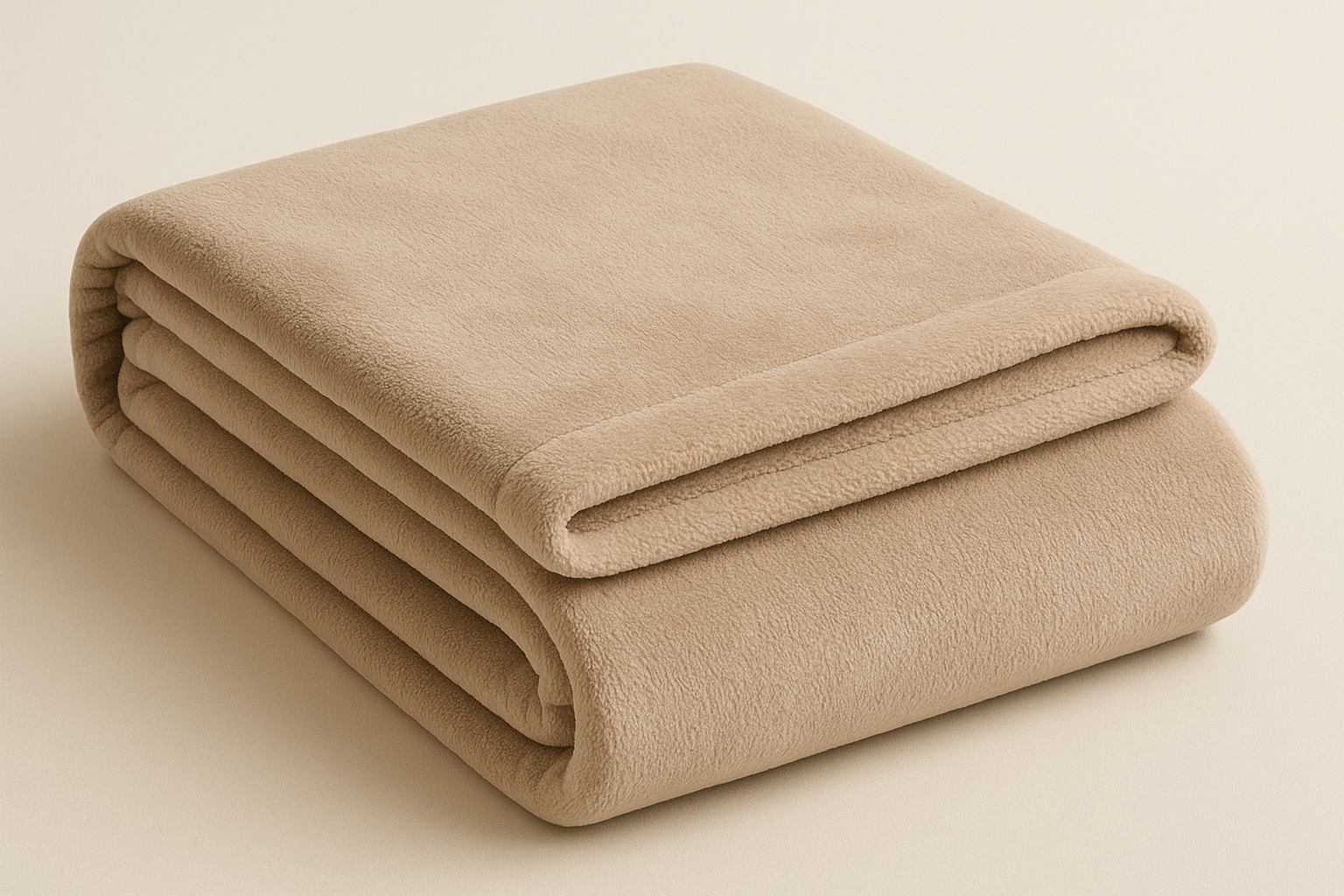 Cobertor Casal Microfibra Bege - 180x220cm Macio