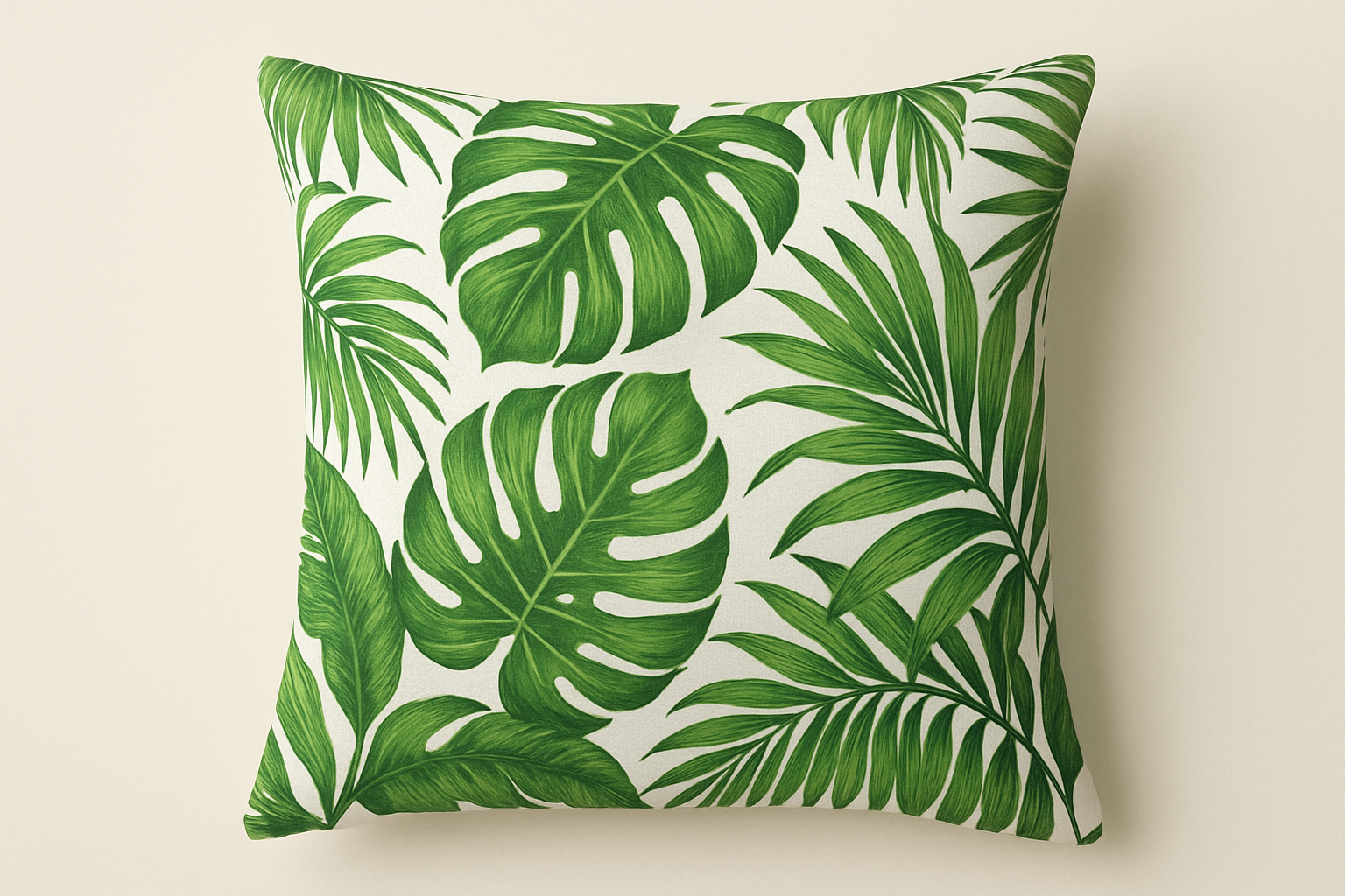 Fronha Avulsa Folhagem Tropical Verde - 50x70cm
