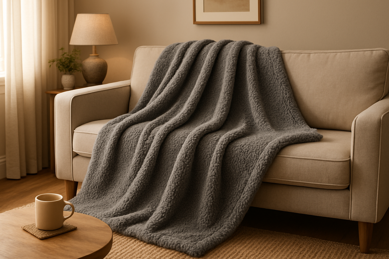 Manta Sherpa Cinza 150x200cm - Super Macia