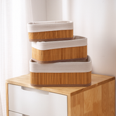Kit com 3 Cestos de Bambu Organizador - Zinova