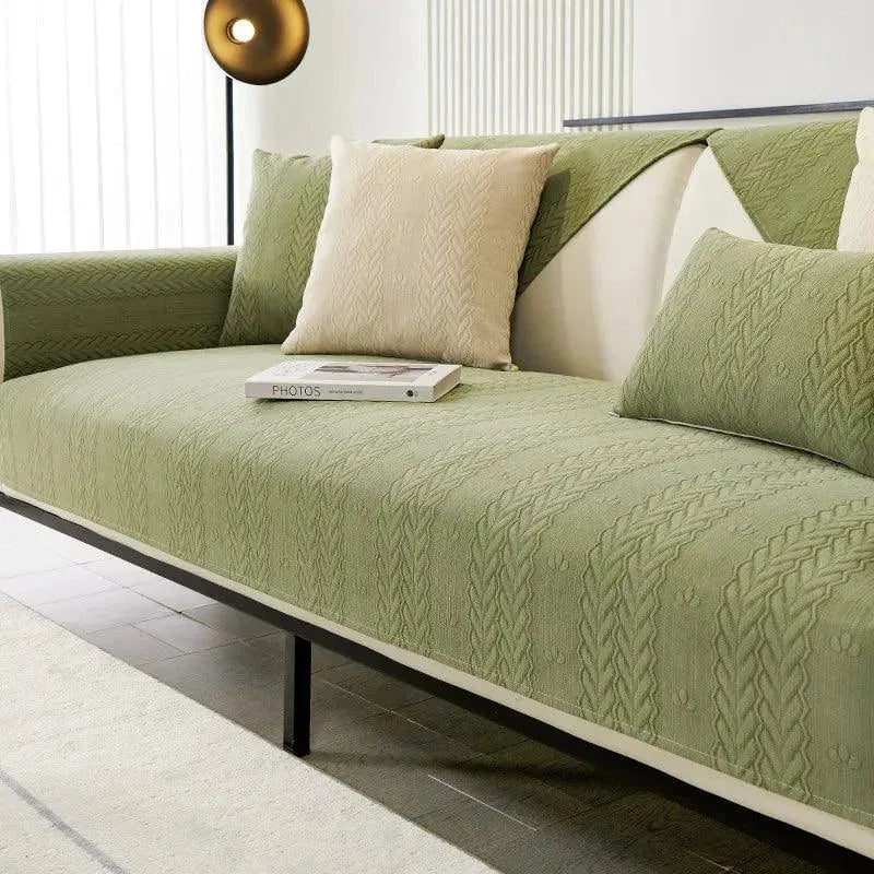 Capa de Sofá Chenille Antiderrapante Impermeável Verde - Zinova