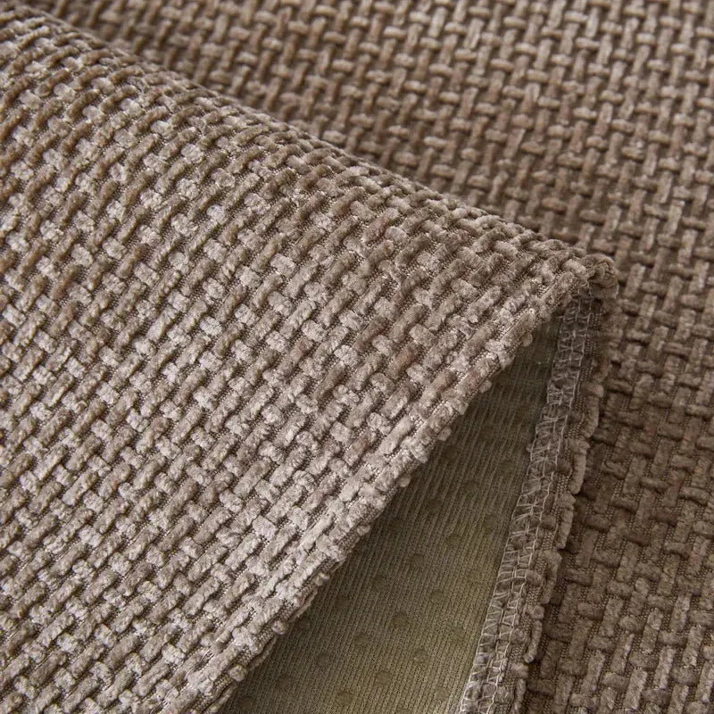 Capa para Sofá Chenille Antiderrapante com Acabamento Elegante Marrom Claro - Zinova
