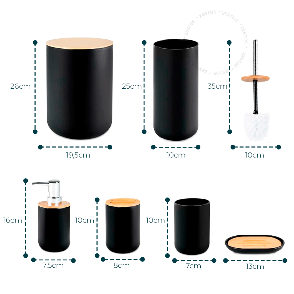 Kit para Banheiro Conjunto com 6 Peças - Zinova