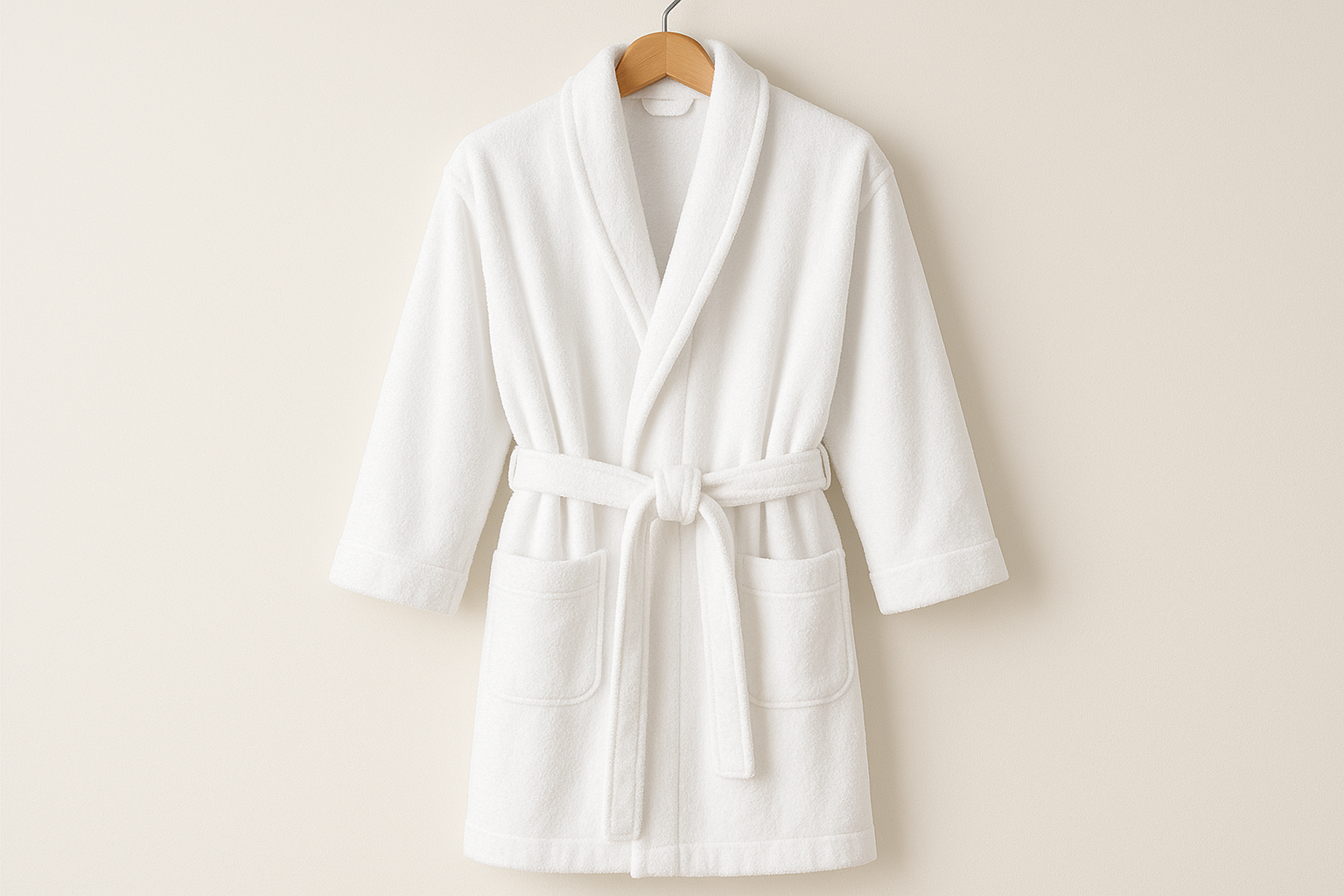 Roupão Banho Luxo Branco Algodão - Tamanho Único Unissex