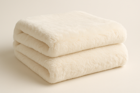 Manta Pelúcia Creme Pelo Alto - Sofá Luxo 125x150cm