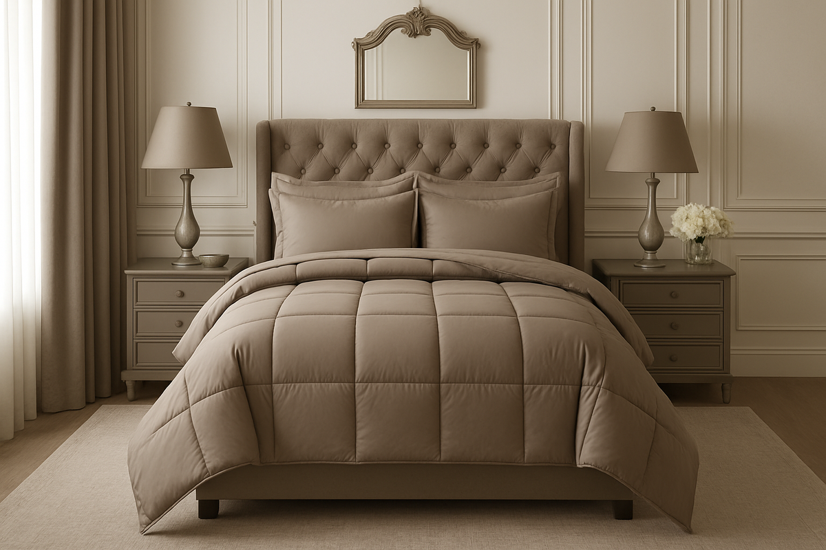 Edredom Premium Taupe - Pluma Sintética Luxo