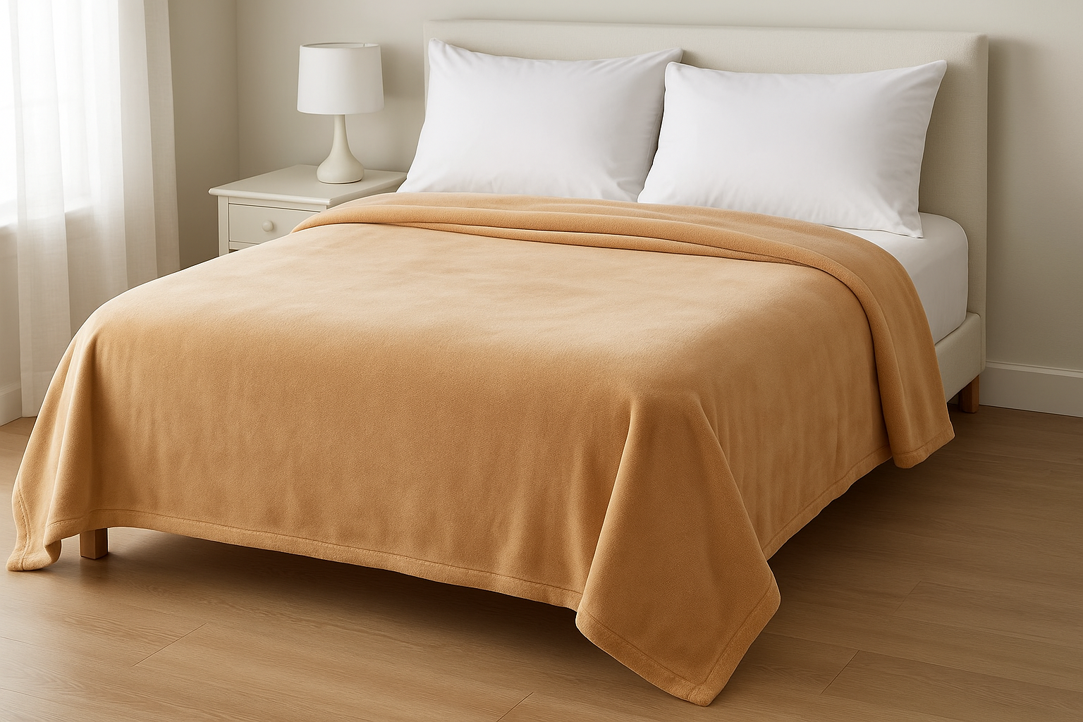 Cobertor Casal Microfibra Bege - 180x220cm Macio