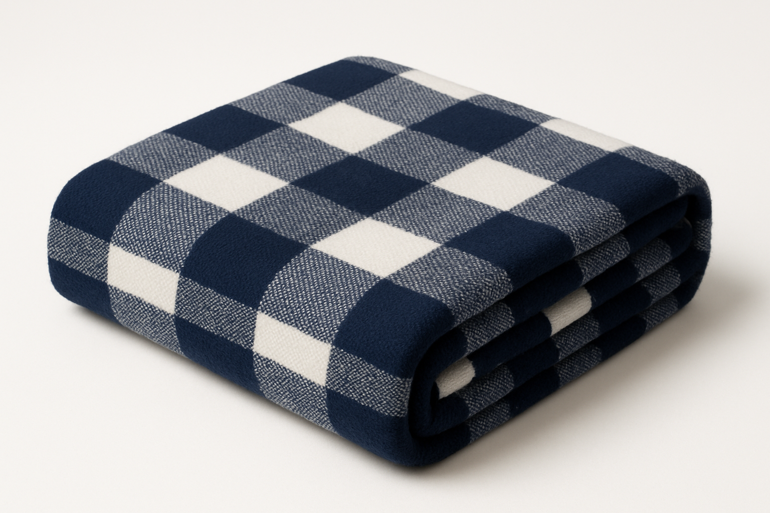 Manta Xadrez Azul Marinho e Branco - Sofá 140x180cm