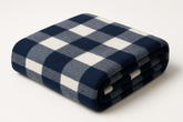 Manta Xadrez Azul Marinho e Branco - Sofá 140x180cm